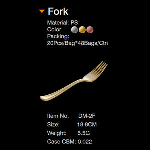 Juego de cubiertos de plástico dorado desechable Xueli, juego de vajilla occidental, cuchillo para pastel, cuchara de plástico con <span class=keywords><strong>servilleta</strong></span> - Product Image 5