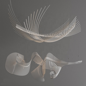 Moderno Design creativo scandinavo linea astratta lampadari di illuminazione a sospensione per camera da letto Lobby Hotel sala espositiva per camera - Product Image 5