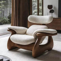 Fauteuil de salon artistique en bois massif de style chinois, canapé de designer pour villa, chaise de réception d'hôtel haut de gamme de forme personnalisée