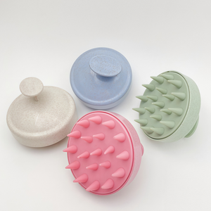 Cepillo de cuero cabelludo seco y húmedo de alta calidad masajeador de silicona de paja de trigo para el tratamiento de la caspa del cabello - Product Image 1