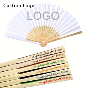 Elegante Abanico de Bambú Pintado a Mano con Flores Tropicales para Ocasiones Especiales - Product Image 6