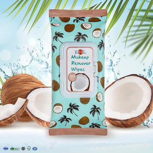 Personalizzazione naturale biodegradabile PH-balance cocco struccante pulizia viso salviette tessuto - Product Image 3