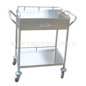 Chariot d'instruments Henry HR-789A à un tiroir et double niveau, chariot mobile pour salle d'opération - Product Image 1