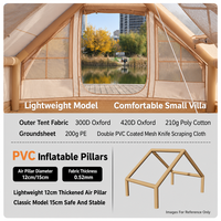 Tente de camping gonflable 4 saisons, imperméable, coupe-vent, tente de glamping en plein air, tente à structure pneumatique pour la famille