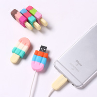 Organizador de Cables de Silicona con Diseño de Helado para Cable de Teléfono, Protector de Cable USB, Soporte para Cable TIPO-C