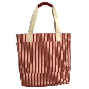 Striped <b>Large</b> Capacity Women Custom Shoulder Customized Logo Cotton Vintage Canvas Stripe Tote Bag - Product Image 6