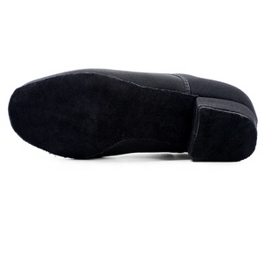 Scarpe da Ballo Sportive da Uomo per Allenamento con Tacco Cubano da 2.5 cm in Tessuto Oxford Nero per Ballo Standard e Latino - Product Image 2