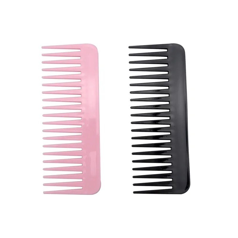 Sample Freely Portable Candy Color Big Tooth Hair Comb Custom Logo Private Label Combs for Women
