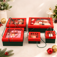 Boîte cadeau de Noël personnalisée, carrée, avec fenêtre transparente et ruban, boîte cadeau pour la Saint-Valentin, anniversaire