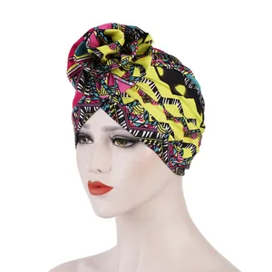 Новое поступление, разноцветные Модные женские шапки с Африканским принтом в стиле бохо, мусульманские шапки
