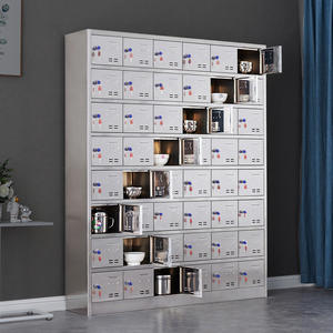 Armario de almacenamiento de acero inoxidable de 10 niveles con cerradura y múltiples compartimentos para cubiertos y vajilla de cocina - Product Image 5