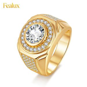 แหวนผู้ชาย Fealux แบบสั่งทำพิเศษสไตล์ไอริช เงินแท้ 925 ชุบทอง 18k ประดับเพชรโมอิสซาไนต์ ของขวัญเครื่องประดับ - Product Image 1