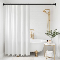 Tringles à rideaux à tension réglable, tringles à rideaux à ressort, sans perçage, faciles à installer, tringle de douche à tension pour salle de bain