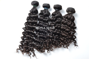 Extensions de <span class=keywords><strong>cheveux</strong></span> ondulés de qualité 18A # Extensions de <span class=keywords><strong>cheveux</strong></span> humains vierges 1B Noir Naturel, mèches brutes alignées avec la cuticule, provenant d'un seul donneur - Product Image 5
