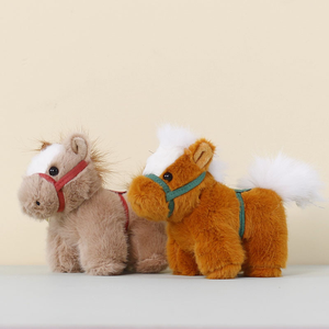 Groothandel Schattige Mini 12cm Pluche Paard Sleutelhangers Hangertje Aangepaste Logo Kleine Pony Pluche Sleutelhanger Knuffeldier voor Promotie - Product Image 2