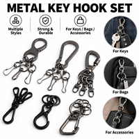 Mousqueton double en métal pour porte-clés, crochet à ressort rotatif, boucle à dégagement rapide pour laisse d'animal, breloque, sangle de voiture, matériel de bricolage