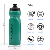 Bouteille d'eau de sport en plastique sans BPA, anti-fuite, avec logo personnalisé, pour le cyclisme et la salle de sport en plein air