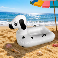 Piscine personnalisée en usine, chien flottant tacheté, jouets gonflables de plage pour enfants, chaise longue gonflable