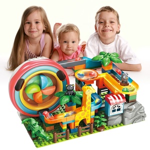 Jeu de construction éducatif STEM pour enfants, 142 pièces, circuit de billes animalier avec base et piste de glisse - Product Image 5