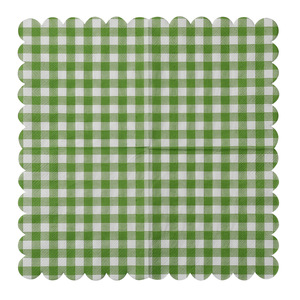 Green Checkered Paper Napkins 25x25cm Three-Layer Disposable Birthday Party Use - Product Image 5