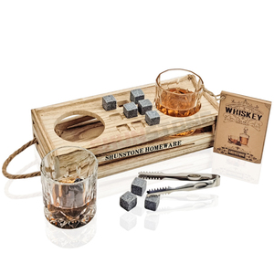 Ensemble de <span class=keywords><strong>Whisky</strong></span> sur mesure avec support en bois naturel, verres transparents en cristal, granit, vente exceptionnelle, - Product Image 5