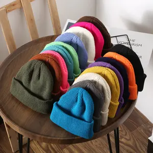 Cappello a maglia unisex, firmata Skully, cappellini da pescatore con bordo ricamato logo, personalizzato, inverno