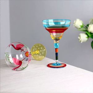 Verres à vin en cristal peints à la main, plusieurs styles, verres à margarita flamant rose, verres à boire pour bar, décoration de fête à domicile - Product Image 4