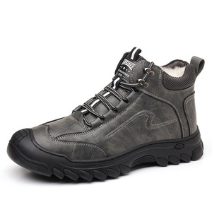Botas de Nieve para Hombre, Invierno, Altura al Tobillo, Cuero Dividido, Forro de Felpa, Suela de Goma Antideslizante, Cálidas, Punta Redonda, Entresuela de EVA - Product Image 5