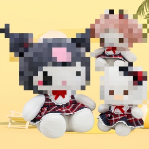 Falda Escolar Kuromi, Peluches de Gatitos, Venta al por Mayor, Lindos Regalos Decorativos, Muñeca de Anime, Personaje de Dibujos Animados, Juguetes de Peluche para Niñas - Product Image 1