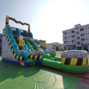 Castillo inflable de doble carril para niños con tobogán acuático inflable y piscina. - Product Image 3