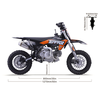 TURRUT X1 ZL60 Moteur 4 Temps Dirt Bike 60cc Pit Bike Moto Cross 60cc Mini Vélo Tout-Terrain Moto
