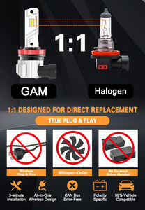 Feux antibrouillard LED G-View H8 H11, H10 LED sans erreur, feux de brouillard jaunes, feux de route pour voiture, <span class=keywords><strong>DRL</strong></span> 12V 5000LM, ampoule mini <span class=keywords><strong>1</strong></span>:<span class=keywords><strong>1</strong></span> - Product Image 4