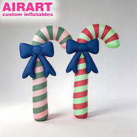 Structures gonflables commerciales de Noël, colonne de bonbons gonflable personnalisable en couleur et taille, pilier lumineux gonflable sur le thème du pays des bonbons