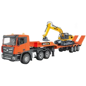 RC Xe Tải Mô Hình RC Trailer 1:24 2.4G Điều Khiển Từ Xa Xây Dựng Đài Phát Thanh Điều Khiển Phẳng RC Xe Xe Tải Máy Quà Tặng