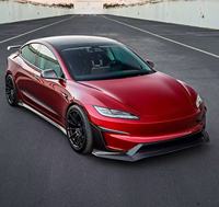 Lame de pare-chocs avant en fibre de carbone véritable, séparateur de spoiler avant, compatible avec le kit carrosserie Tesla Model 3