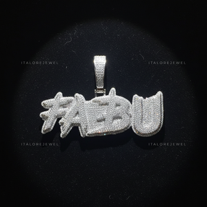 Collar con Colgante de Letra del Alfabeto en Plata de Ley 925 con Micro Pavé de Moissanita y Baño de Oro Blanco, Joyería Elegante - Product Image 5