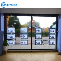 Anpassbares, umweltfreundliches, hochhelles, rechteckiges, hängendes, digital hinterleuchtetes LED-Acryl-Schild für Immobilien, ultraflach, für den Innenbereich