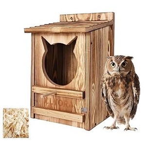 Casa de Pájaros de Madera Rectangular, Duradera, para Jardín Exterior, Comedero para Búhos, Decoración - Product Image 1