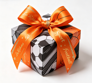 Ruban en polyester imprimé à l'or sur le thème du sport, motif de basket-ball et de football pour emballer des cadeaux, bricolage, décoration de fête - Product Image 6