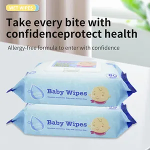 Lingettes humides organiques d'usine étiquettes privées personnaliser le tissu de lingettes humides pour bébé