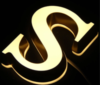 Enseignes lumineuses en lettres 3D rétroéclairées par LED, en acier inoxydable, personnalisables, décoration, enseignes publicitaires éclairées