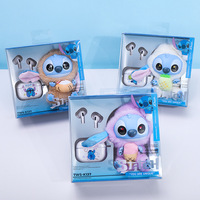 Nouveaux écouteurs sans fil intra-auriculaires TWS-K137 mignons BT5.4 avec suppression active du bruit (ANC), LED, pendentif jouet en peluche PCABS et commande vocale – Vente en gros
