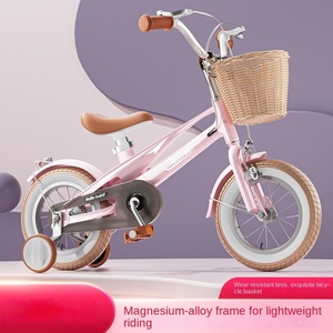 Vélo pour enfants WISDOMPETGREEN avec motif de dessin animé, roues à rayons en acier, dossier arrière complet, vélo d'apprentissage pour filles - Product Image 4