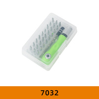 Kit de tournevis multifonctionnel portable 32-en-1 de petite taille avec embouts et étui en plastique pour réparation et entretien
