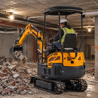 Excavator Crawler Kecil 1ton-4ton, Mini Digger Kontrol Joystick Pilot untuk Pekerjaan Pertanian, Rumah Kaca & Kebun