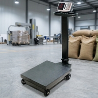 Balance de plateforme industrielle de 1 tonne, capacité de 1000 kg, balance de sol numérique avec roues et indicateur de haute précision