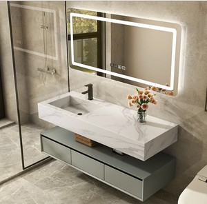 China Antique Oak Hanging Bathroom Cabinet with Double Basin Corner <strong>Vanity</strong> <strong>Units</strong> - Product Image 3