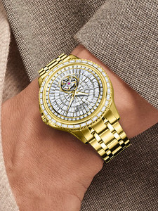 Orologio Meccanico Automatico da Uomo Certificato Guanqin di Lusso con Quadrante Scheletrato, Diamanti e Lancette Luminose a Farfalla - Product Image 3