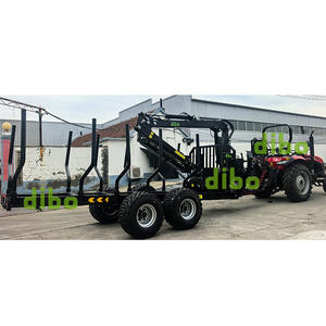 Grue forestière hydraulique DIBO CE TUV approuvée, portée 7m, montée sur remorque à grumes de 10 à 14 tonnes, pour une durabilité accrue en milieu agricole. - Product Image 6