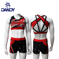 Nouveau Design Cheerleading Pratique Porter Strass logo Styles Personnalisés Exercice Formation Crop Tops et Shorts